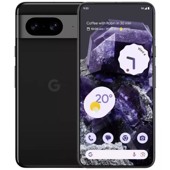 Telefon mobil Google Pixel 8, 256GB, 8GB RAM, 5G, Obsidian