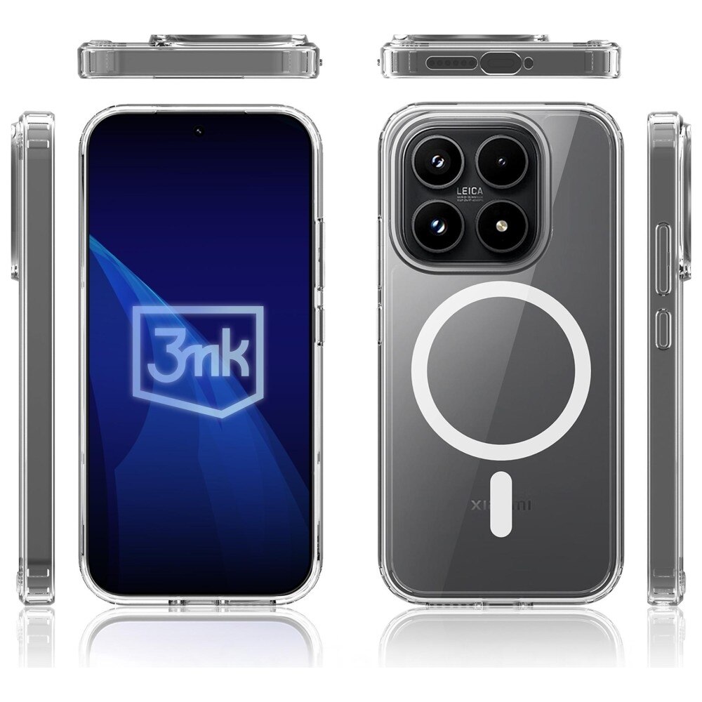 Carcasa 3MK Armor MagCase Transparent, compatibilă cu MagSafe, pentru Xiaomi 17, material policarbonat și TPU