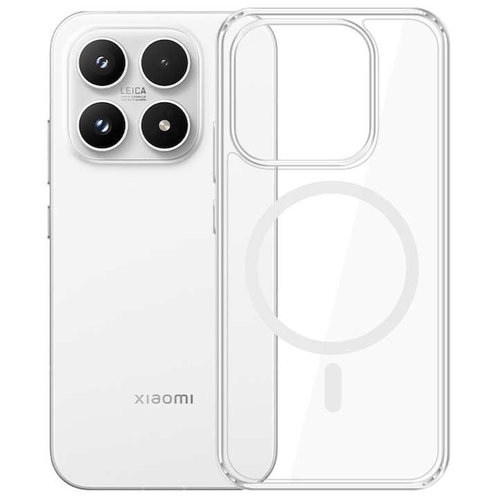 Carcasa 3MK Armor MagCase Transparent, compatibilă cu MagSafe, pentru Xiaomi 17, material policarbonat și TPU