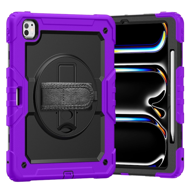 Husa compatibila cu iPad Air4/Air5 10.9 (20/22) iPad Pro 11 (18/20/21) Violet-Negru