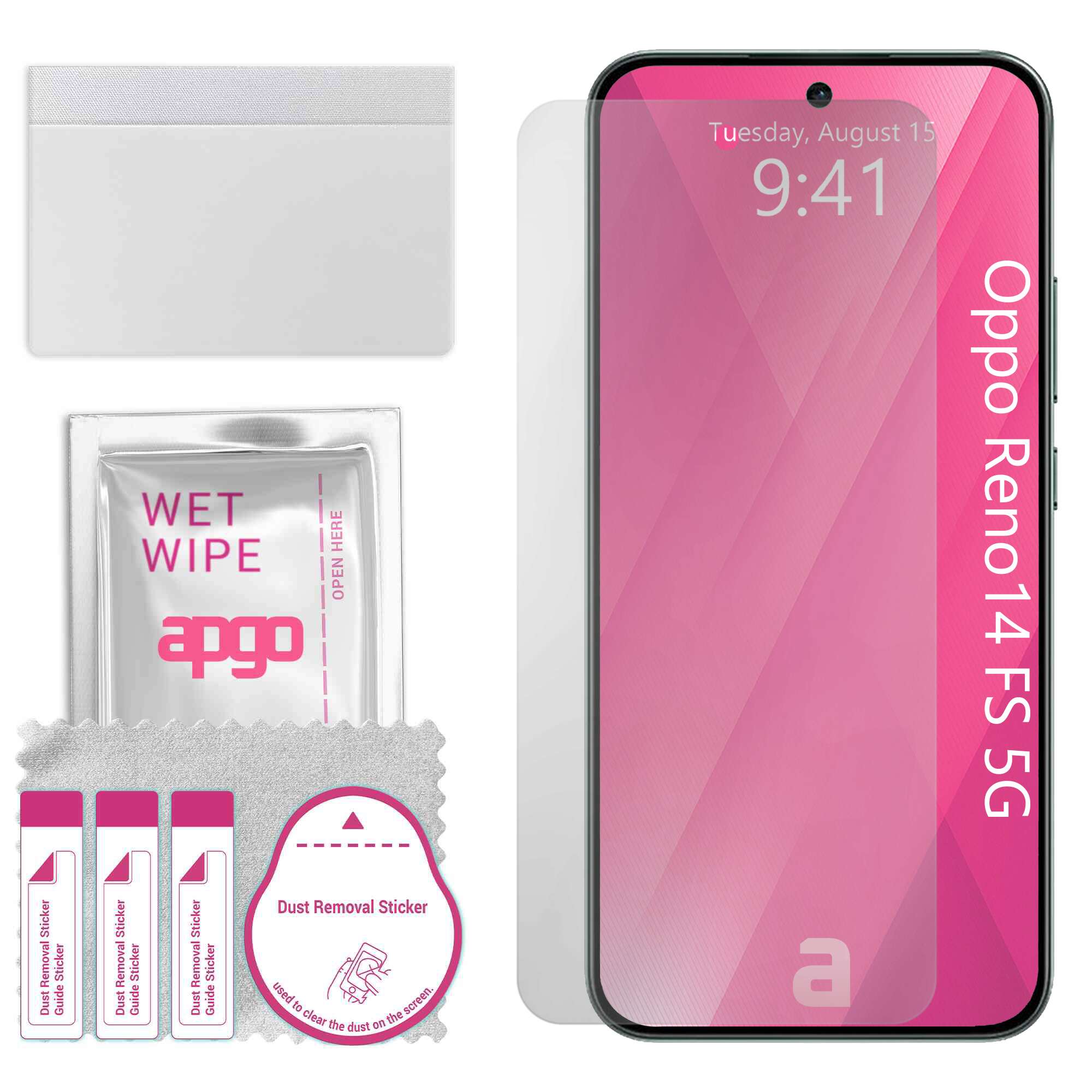Folie de protectie apgo pentru Oppo Reno14 FS 5G – afisare completa, lucioasa, hidrogel, full glue, 5D