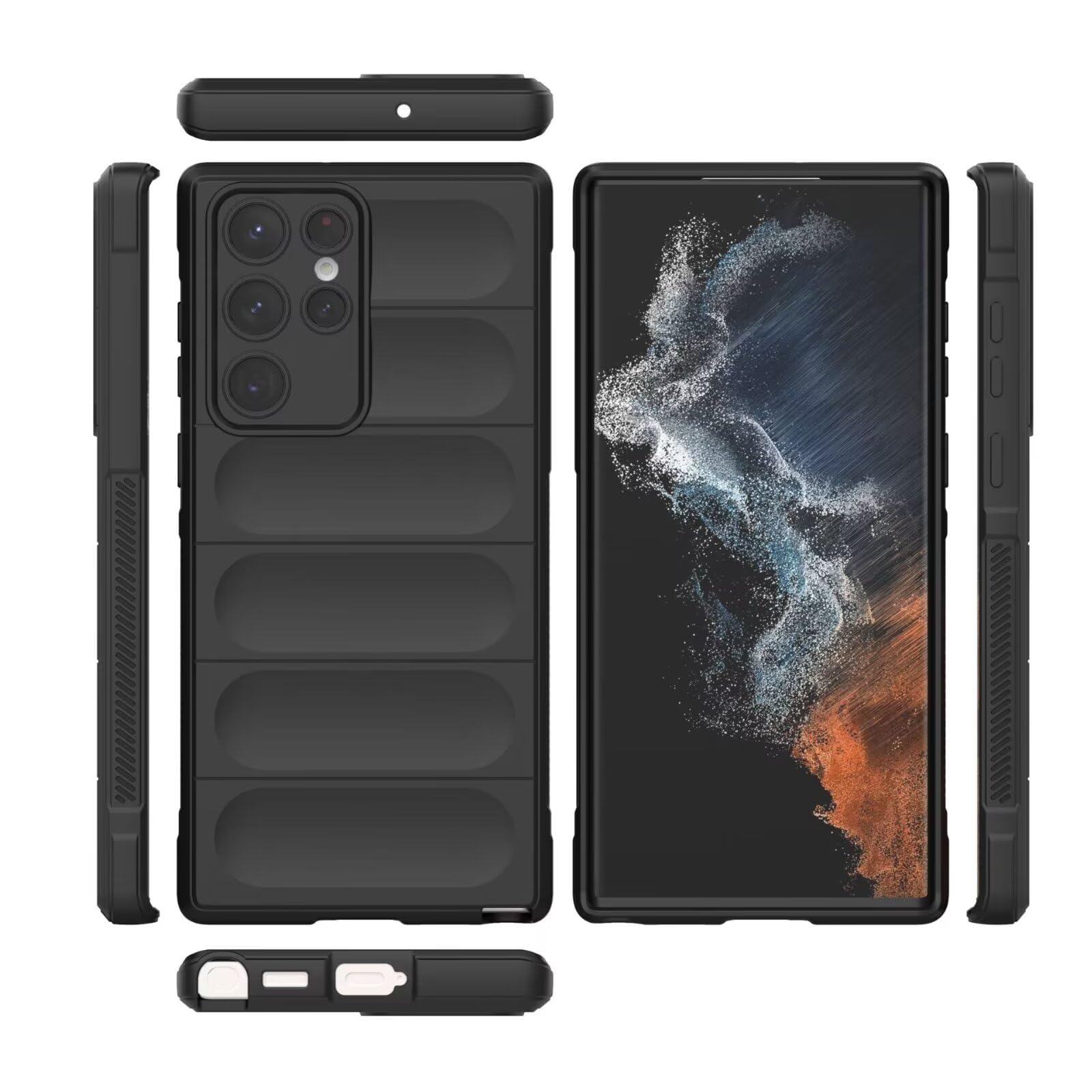 Husa telefon pentru Samsung Galaxy S24 Ultra 5G, protectie completa, silicon moale, negru