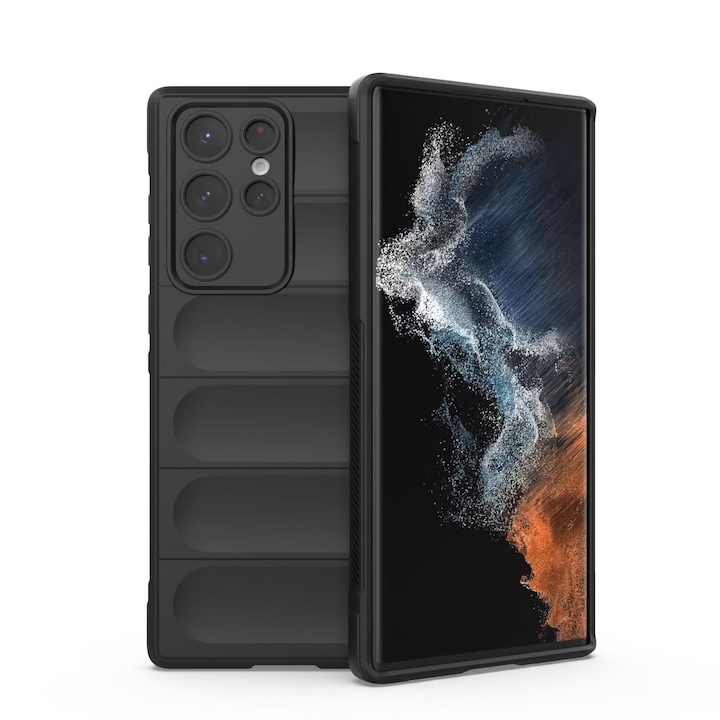 Husa telefon pentru Samsung Galaxy S24 Ultra 5G, protectie completa, silicon moale, negru