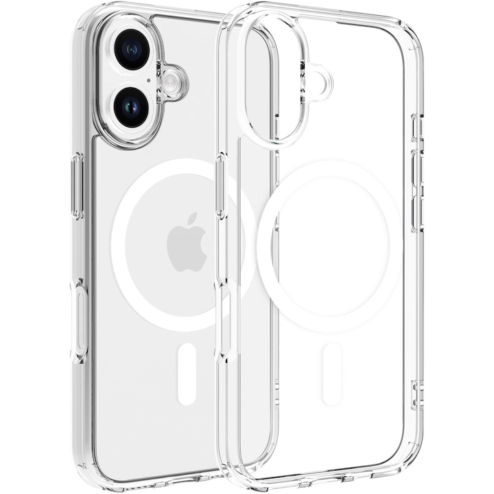 Husa de protectie Dviced, Magsafe pentru iPhone 16 clear case, White