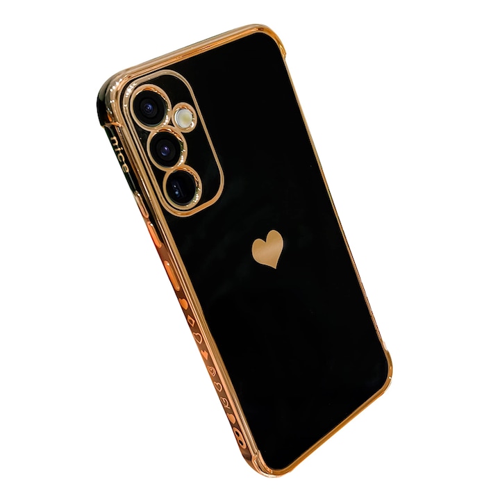 Husa pentru telefon Samsung Galaxy A34 5G, TPU, Negru/Auriu