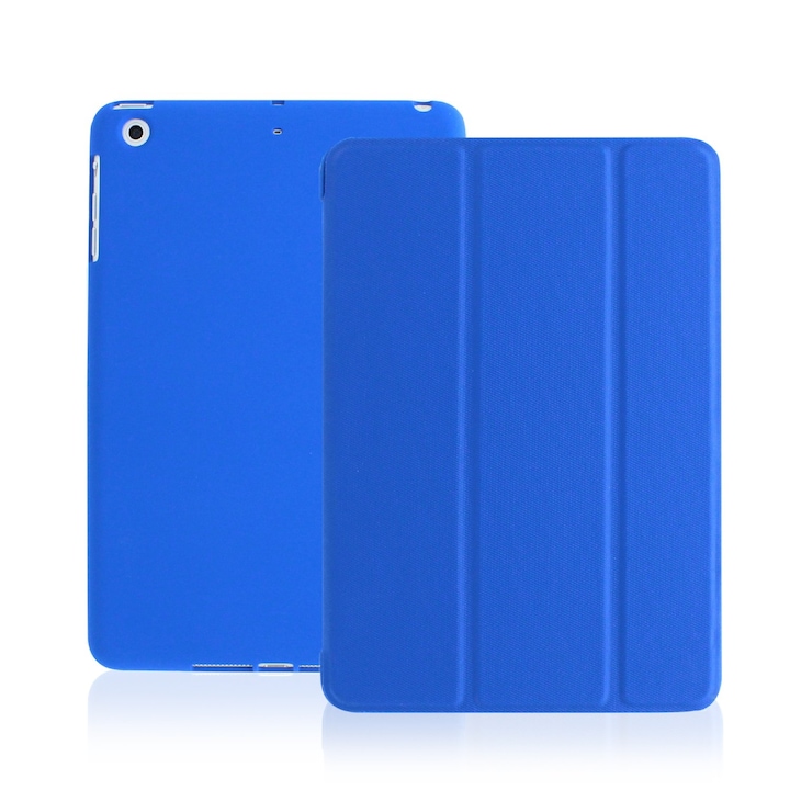 Husa protectie tableta, Khomo, Compatibila cu iPad Mini 1/2/3, Albastru inchis