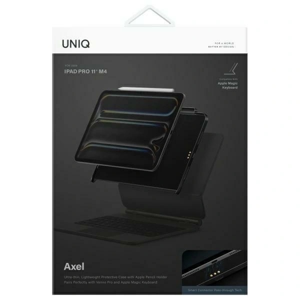 Husa iPad Pro 11" UNIQ Axel, policarbonat, microfibra, negru