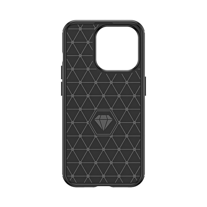 Carcasa Flexible Carbon compatibila cu iPhone 15 Pro Black