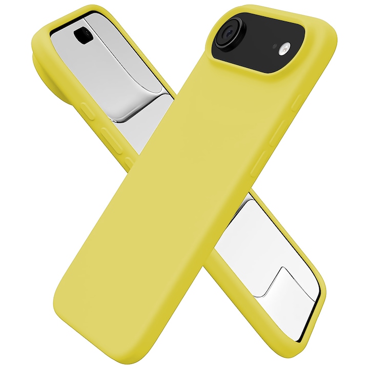 Husa CASEY STUDIOS™ pentru Apple iPhone 17 Air, Soft Silicone Premium, Microfibra in Interior, de Protectie, Ultra Slim, pentru Incarcare Wireless, Margini Ridicate pentru Protectia Ecranului si a Camerelor, Galben