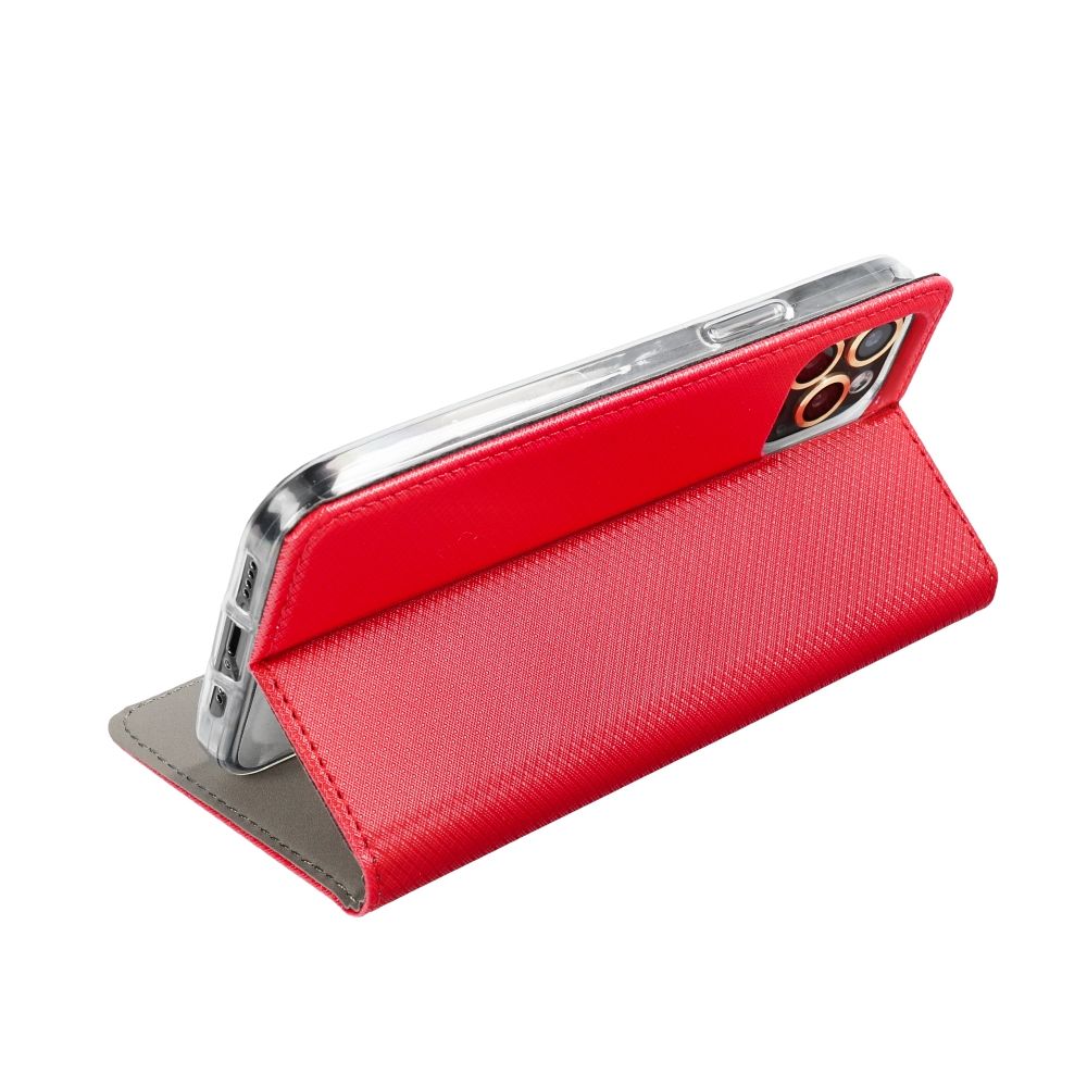 Husa tip carte compatibila cu Motorola Moto G06, Flip Book, inchidere magnetica, buzunar card, stand, Rosu