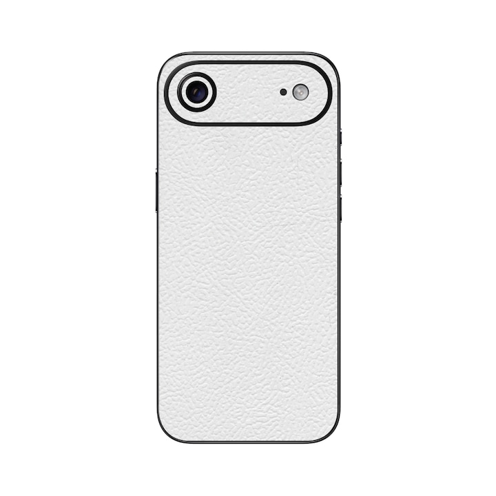 Folie iSkinz pentru Apple iPhone 17 Air - Piele Alba, Simple Cut, Skin Adeziv Cover, Protectie pentru Carcasa Spate