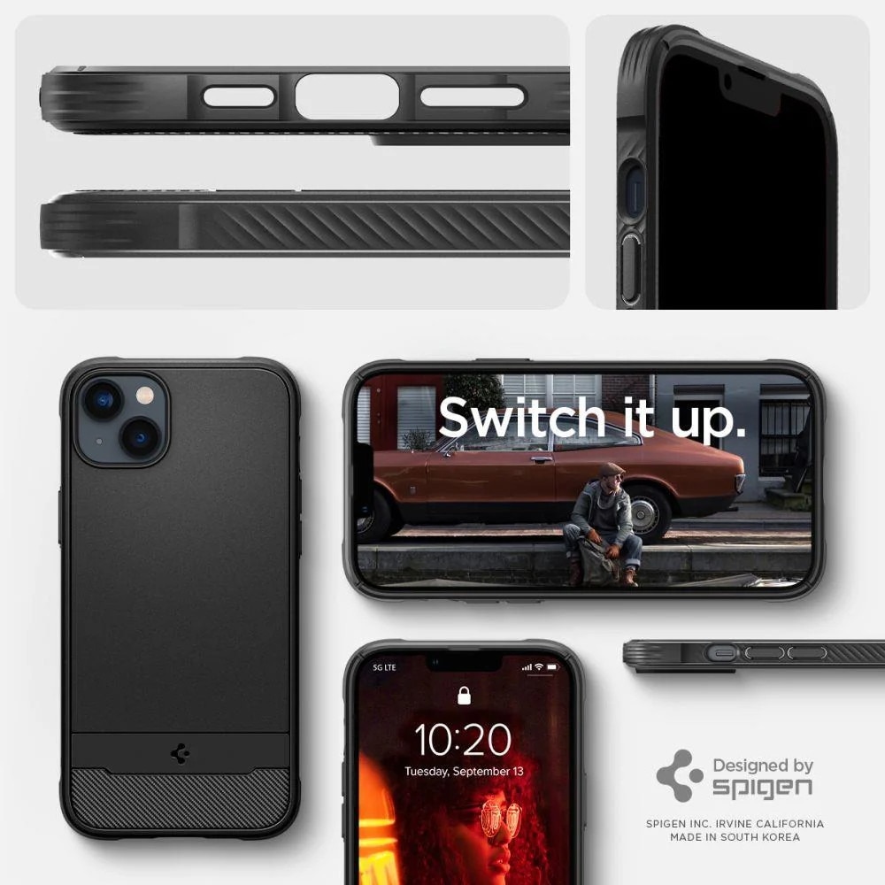 Carcasa Spigen Rugged Armor MagSafe compatibila cu iPhone 14 Matte Black
