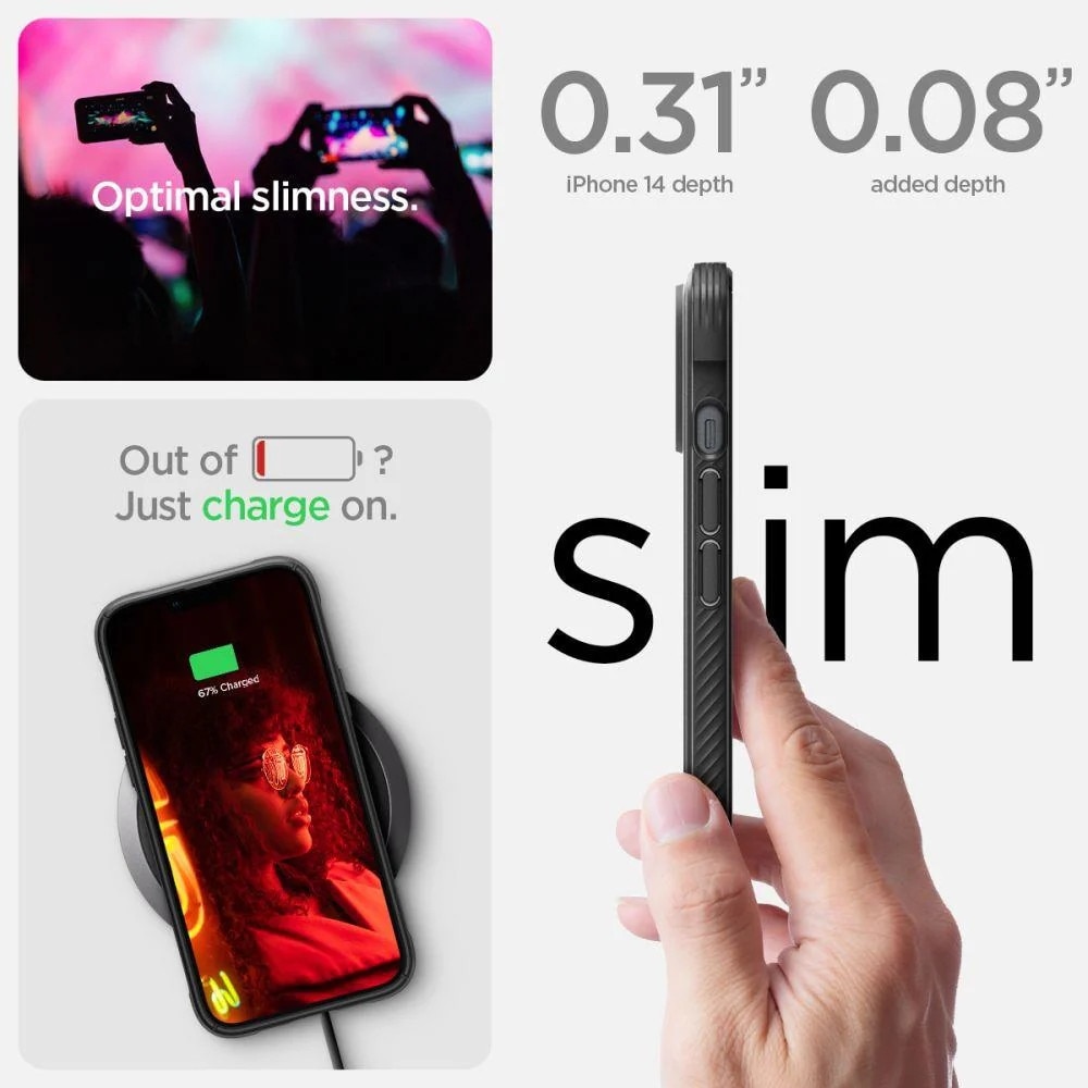 Carcasa Spigen Rugged Armor MagSafe compatibila cu iPhone 14 Matte Black