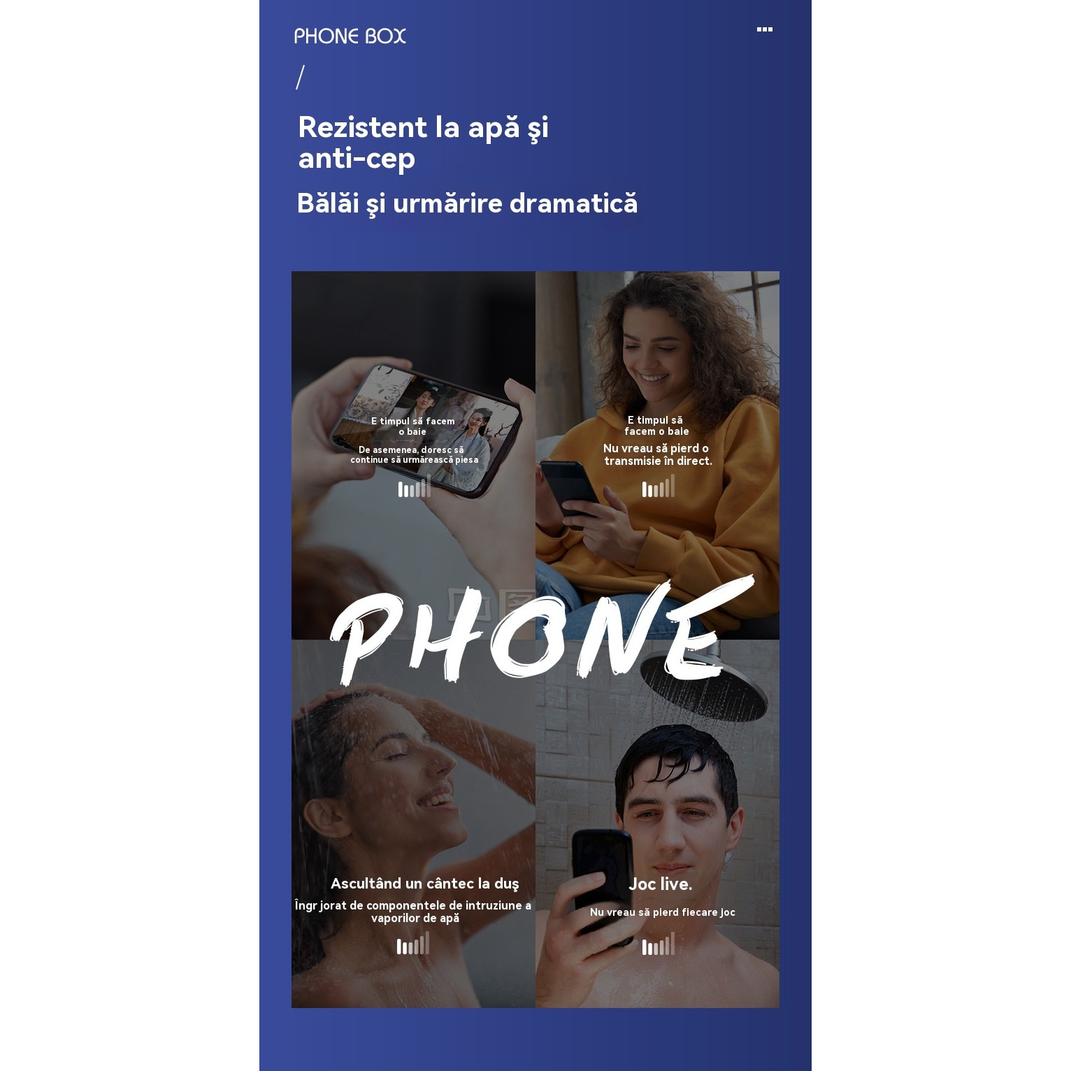 Suport telefon mobil pentru dus, rotativ la 360°, rezistent la apa, pentru telefoane sub 7 inch- Alb