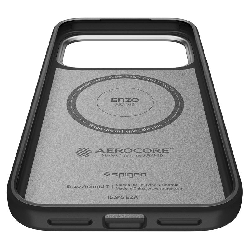 Carcasa Spigen Enzo Aramid T compatibila cu iPhone 17 Pro Max, Black Silver