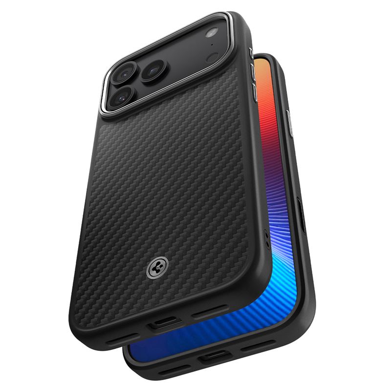 Carcasa Spigen Enzo Aramid T compatibila cu iPhone 17 Pro Max, Black Silver
