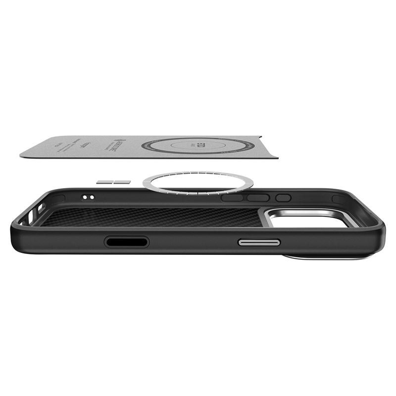 Carcasa Spigen Enzo Aramid T compatibila cu iPhone 17 Pro Max, Black Silver