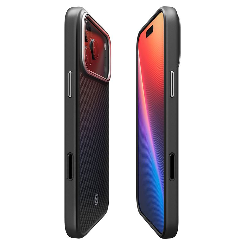 Carcasa Spigen Enzo Aramid T compatibila cu iPhone 17 Pro Max, Black Silver