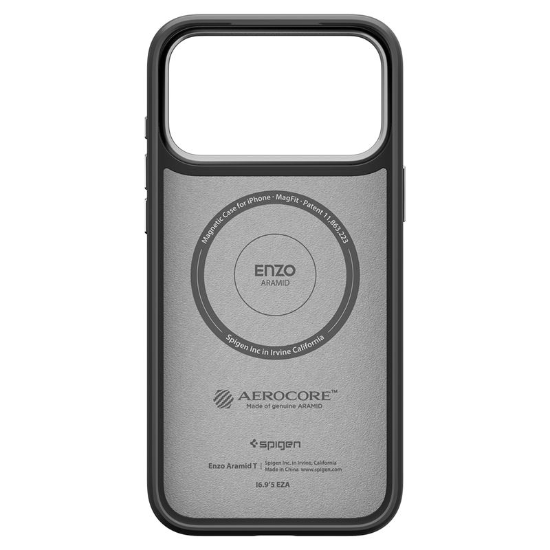 Carcasa Spigen Enzo Aramid T compatibila cu iPhone 17 Pro Max, Black Silver