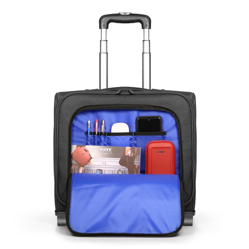 Geanta laptop troller PORT DESIGNS HANOI II, 15.6 inch, Textil, Negru, 43.5x40x20cm