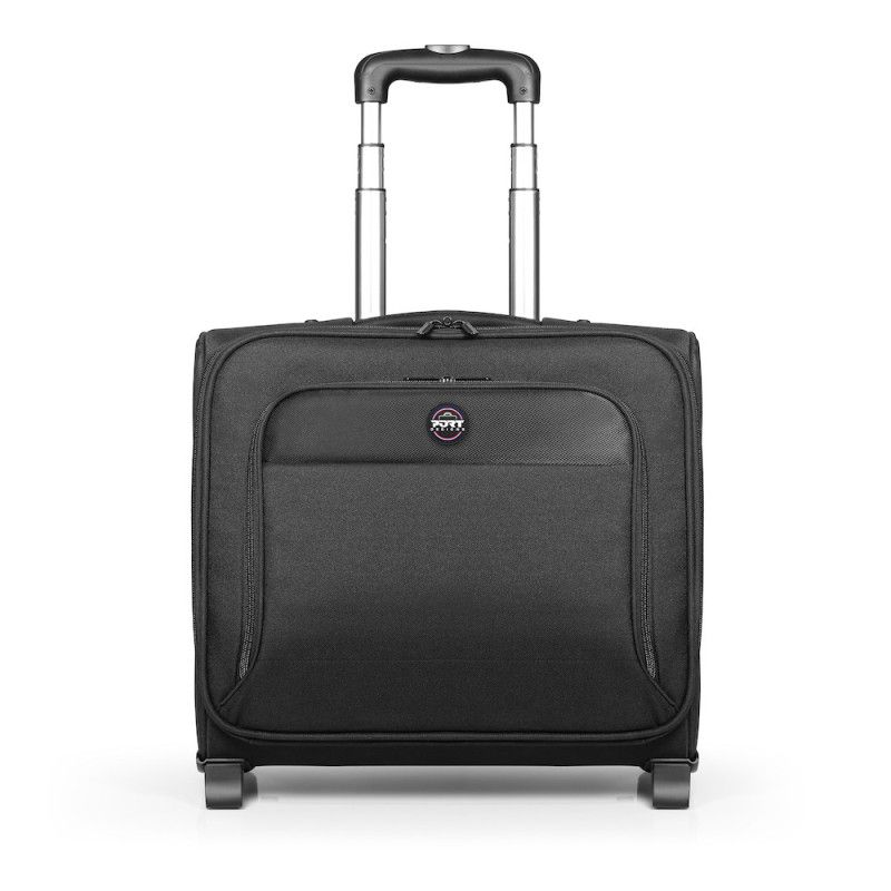 Geanta laptop troller PORT DESIGNS HANOI II, 15.6 inch, Textil, Negru, 43.5x40x20cm