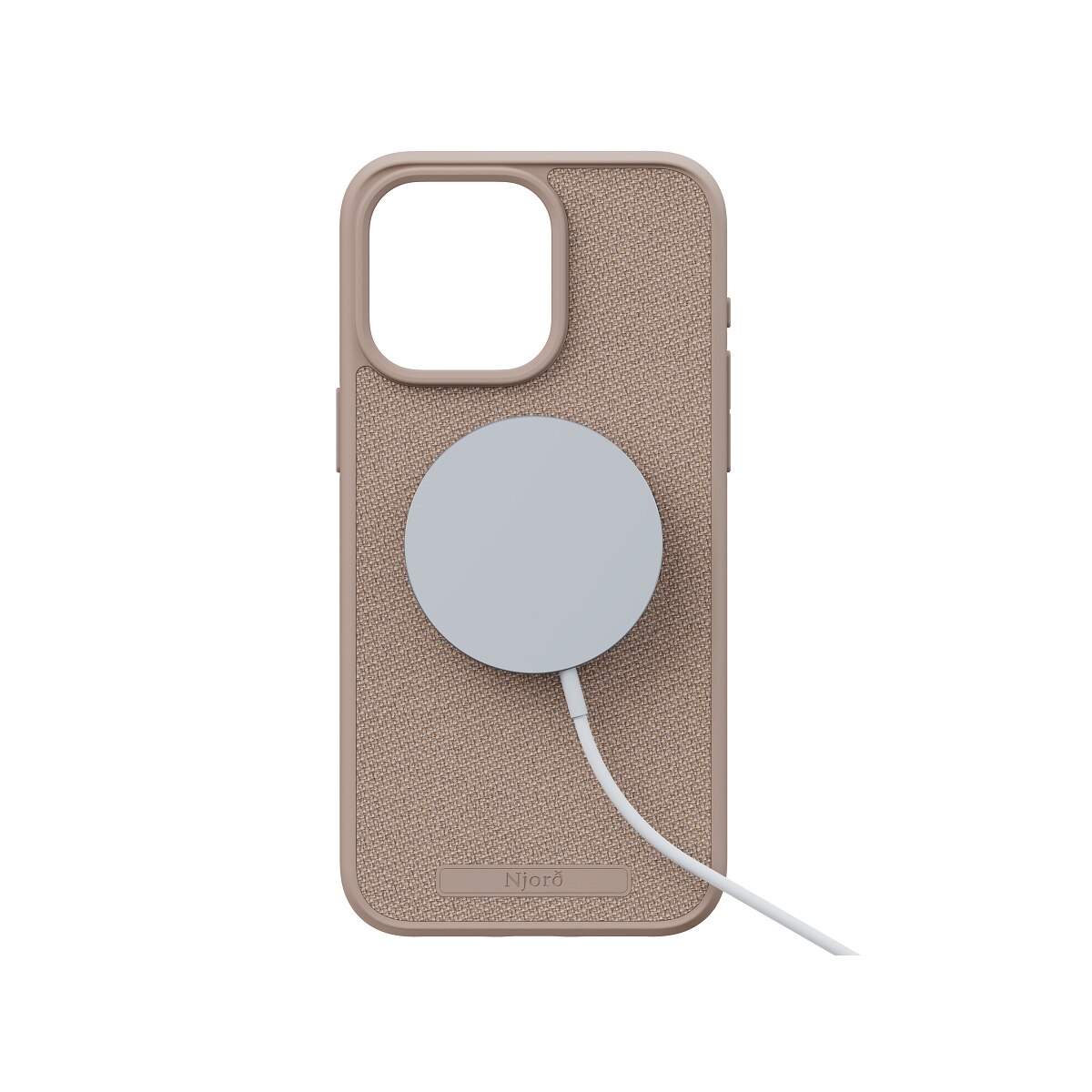 Carcasa Protectie Spate Njord Colectia Fabric Cu Magsafe Campatibil Cu iPhone 15 Pro Max - Roz