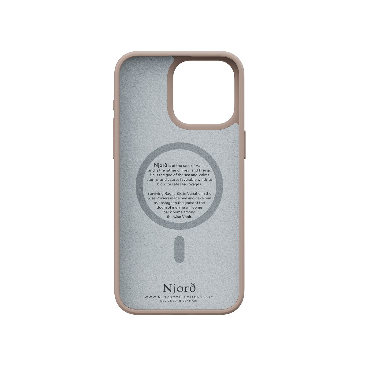 Carcasa Protectie Spate Njord Colectia Fabric Cu Magsafe Campatibil Cu iPhone 15 Pro Max - Roz