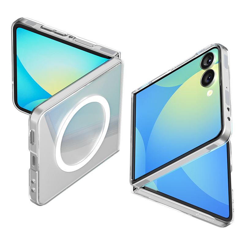 Carcasa Spigen Air Skin cu MagSafe, compatibila cu Samsung Galaxy Z Flip 7, Alb / Transparent