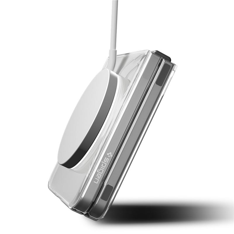 Carcasa Spigen Air Skin cu MagSafe, compatibila cu Samsung Galaxy Z Flip 7, Alb / Transparent