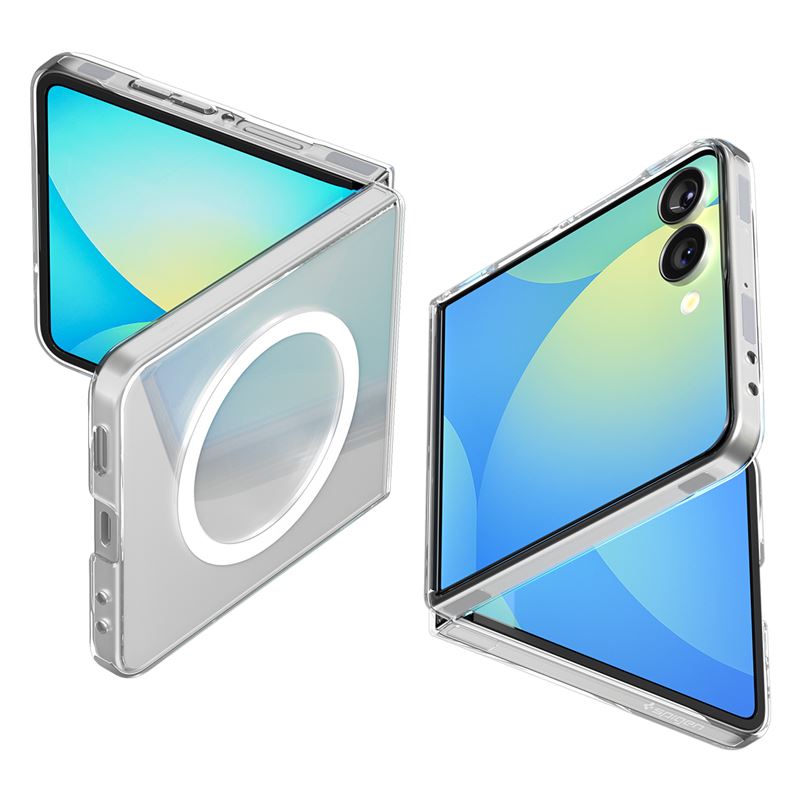 Carcasa Spigen Air Skin cu MagSafe, compatibila cu Samsung Galaxy Z Flip 7, Alb / Transparent