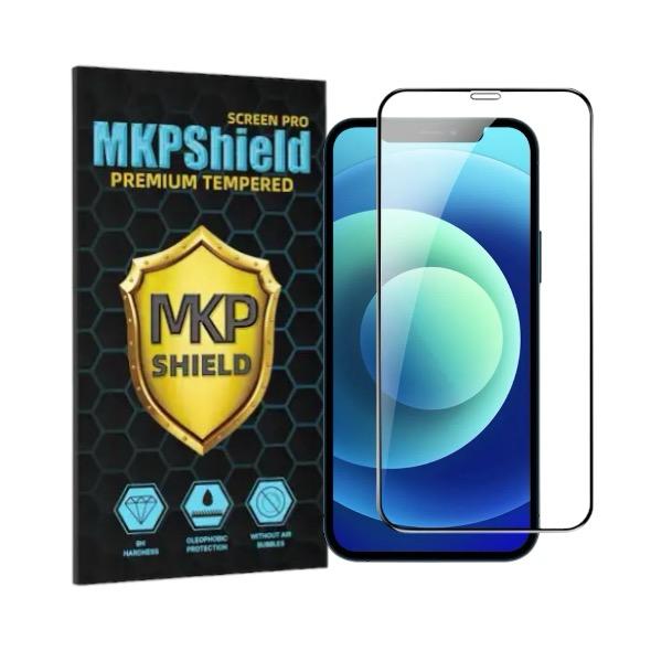 Folie Protectie Sticla securizata Mkpshield, compatibila iPhone 12 Pro Max, Full Glue, Ultra HD, Margini Negre