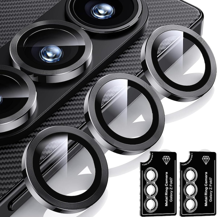 Set 2 folii de protectie pentru camera MDUG, sticla temperata 9H, anti-zgarieturi, negru