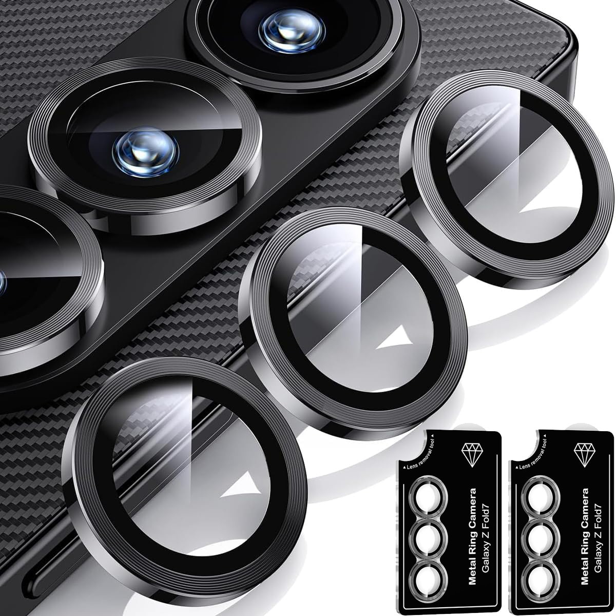Set 2 folii de protectie pentru camera MDUG, sticla temperata 9H, anti-zgarieturi, negru