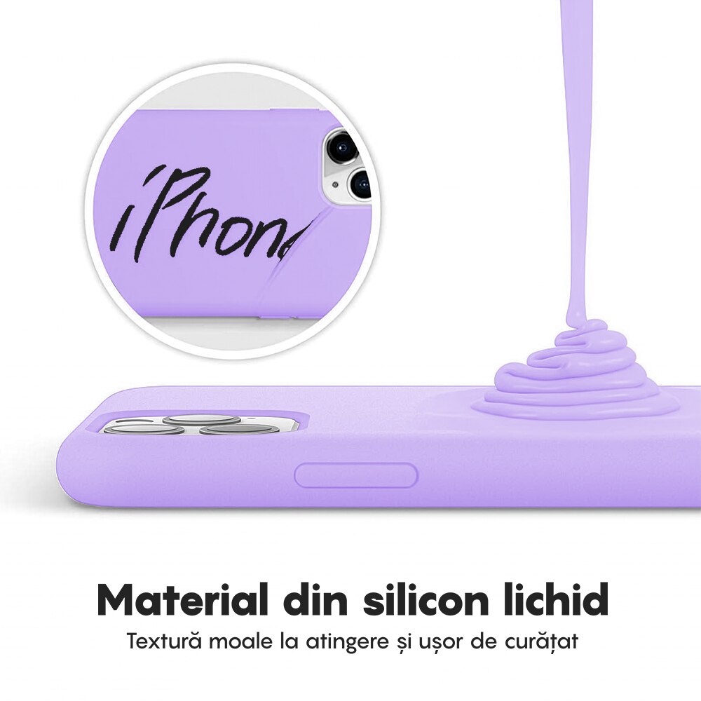 Husa CASEY STUDIOS™ compatibila cu iPhone 11 Pro Max, Soft Silicone Premium, Microfibra in Interior, Light Lilac, de Protectie, Ultra Slim, pentru Incarcare Wireless, Margini Ridicate de Protectia Ecranului si a Camerelor