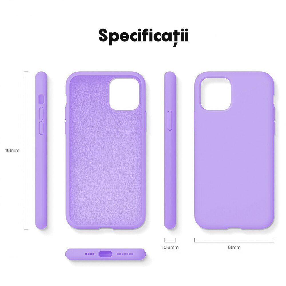 Husa CASEY STUDIOS™ compatibila cu iPhone 11 Pro Max, Soft Silicone Premium, Microfibra in Interior, Light Lilac, de Protectie, Ultra Slim, pentru Incarcare Wireless, Margini Ridicate de Protectia Ecranului si a Camerelor