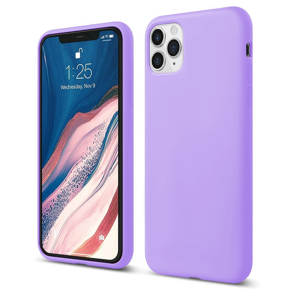 Husa CASEY STUDIOS™ compatibila cu iPhone 11 Pro Max, Soft Silicone Premium, Microfibra in Interior, Light Lilac, de Protectie, Ultra Slim, pentru Incarcare Wireless, Margini Ridicate de Protectia Ecranului si a Camerelor