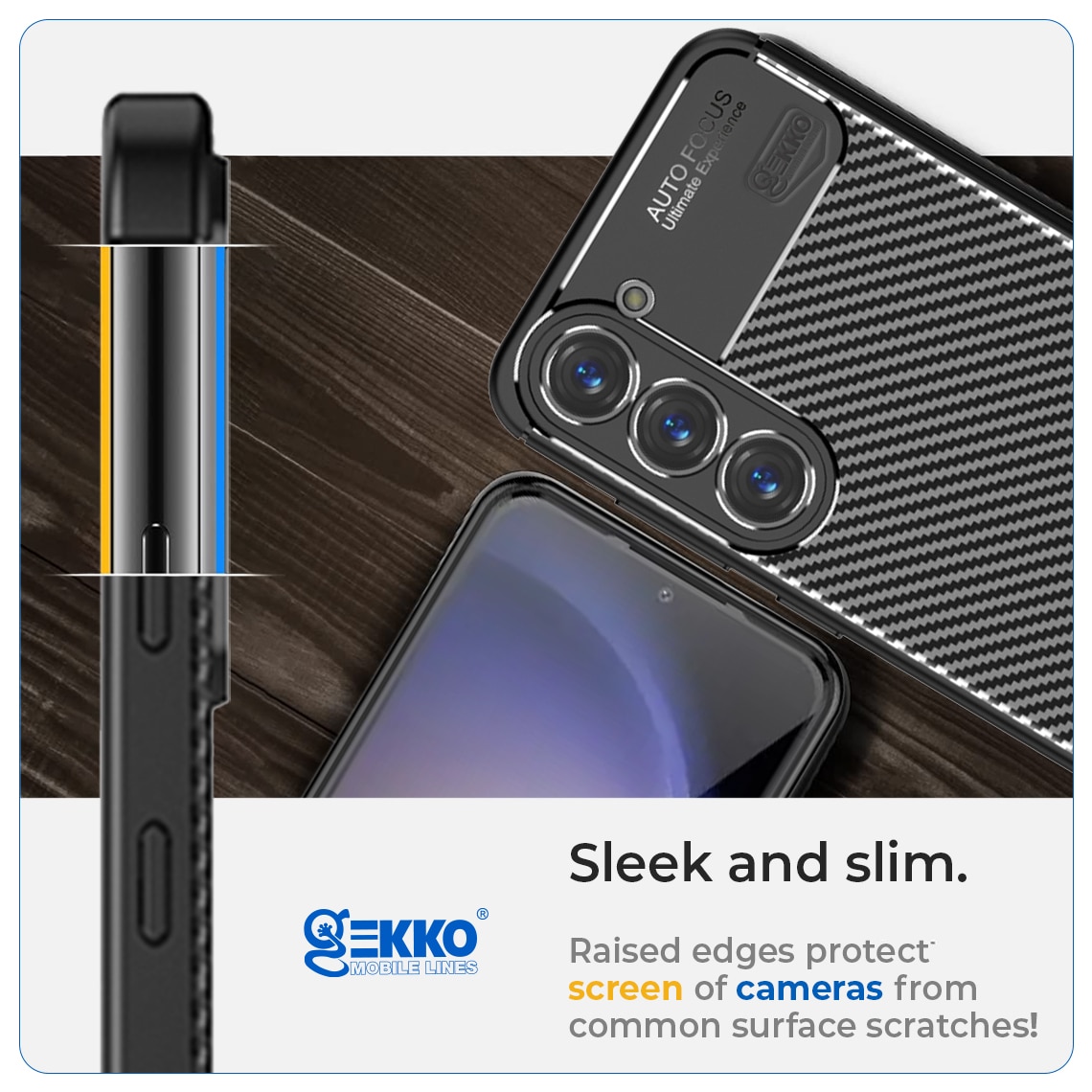 Husa pentru Samsung Galaxy A55, Silicon antisoc, Carbon Fiber AutoFocus, cu decupaje camere, Neagra