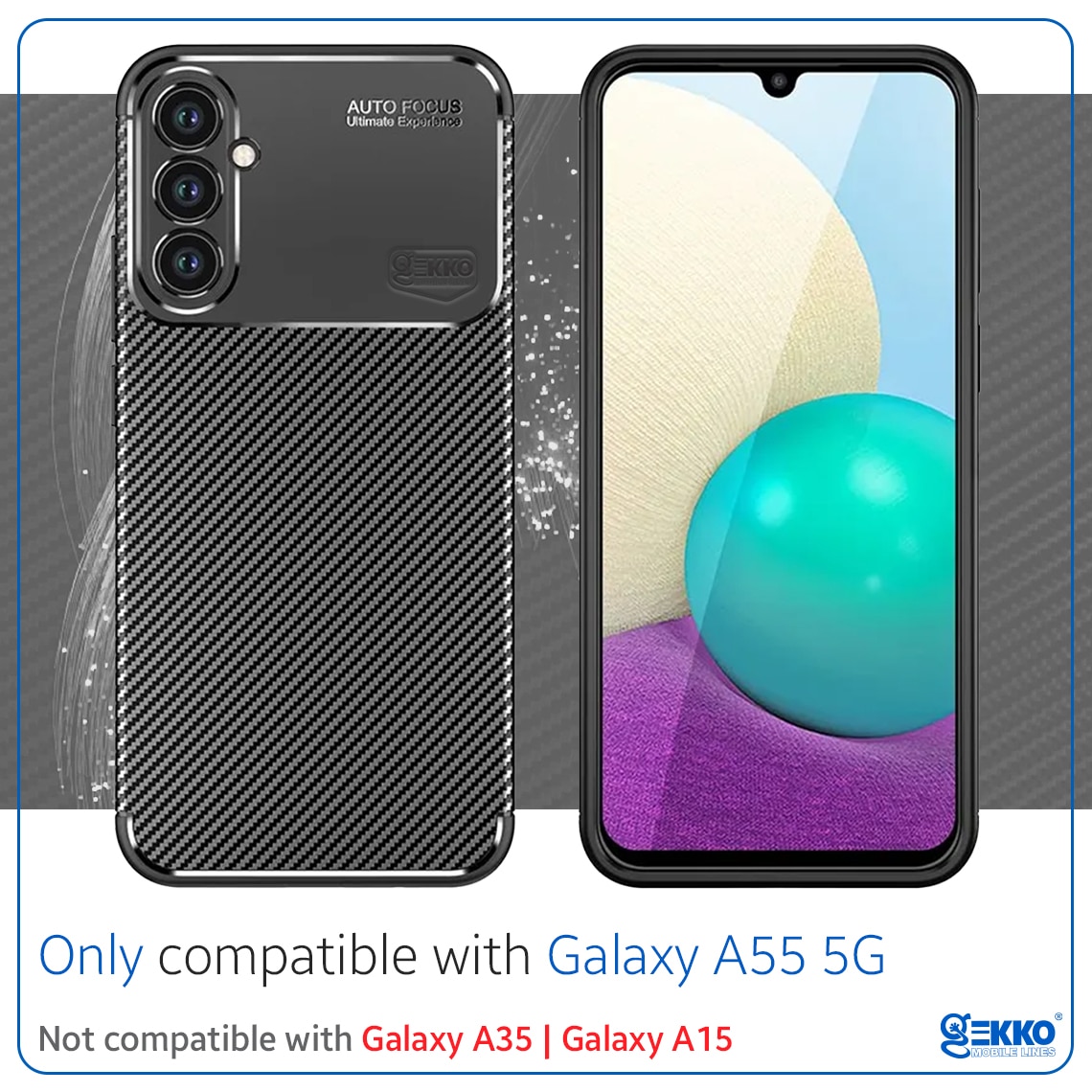 Husa pentru Samsung Galaxy A55, Silicon antisoc, Carbon Fiber AutoFocus, cu decupaje camere, Neagra