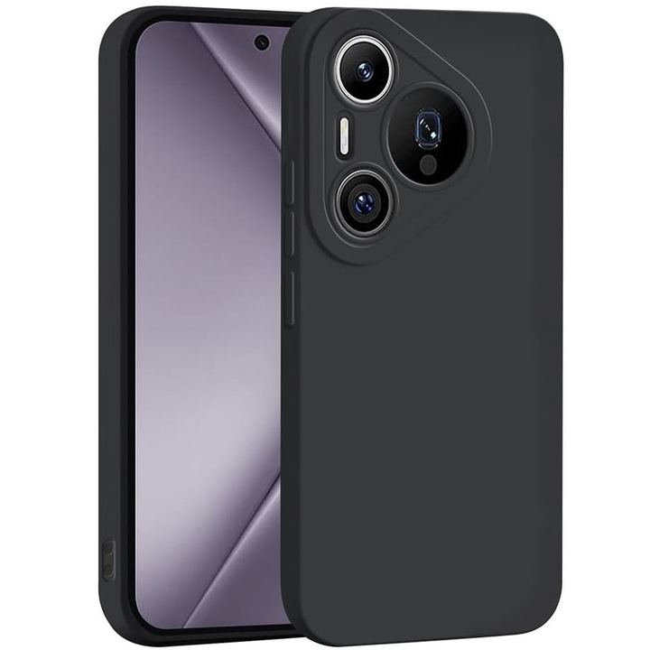 Husa de protectie, GUIXUAN, Compatibil cu HUAWEI Pura 70 Pro, Silicon, Protectie Antisoc, Compatibil Incarcare Wireless, Negru