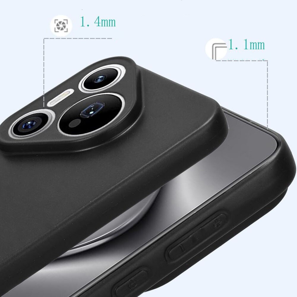 Husa de protectie, GUIXUAN, Compatibil cu HUAWEI Pura 70 Pro, Silicon, Protectie Antisoc, Compatibil Incarcare Wireless, Negru
