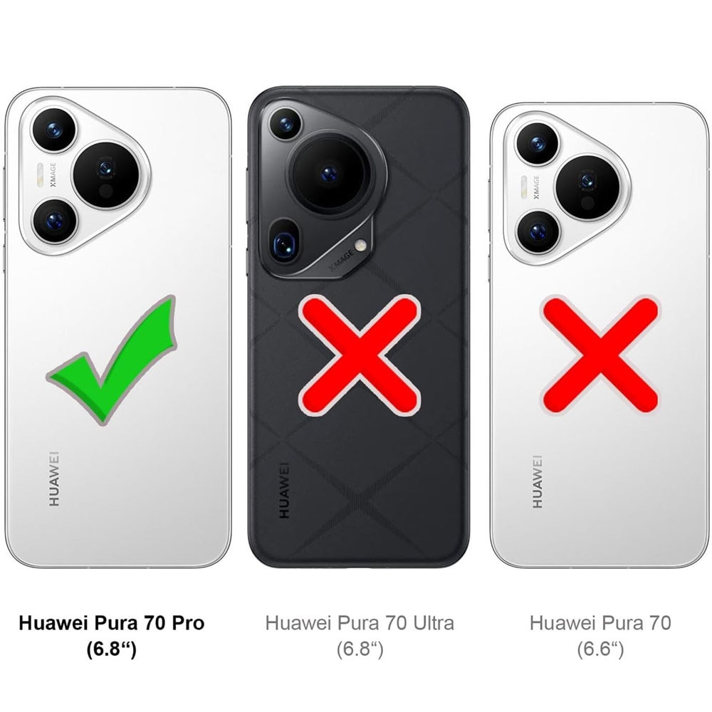 Husa de protectie, GUIXUAN, Compatibil cu HUAWEI Pura 70 Pro, Silicon, Protectie Antisoc, Compatibil Incarcare Wireless, Negru