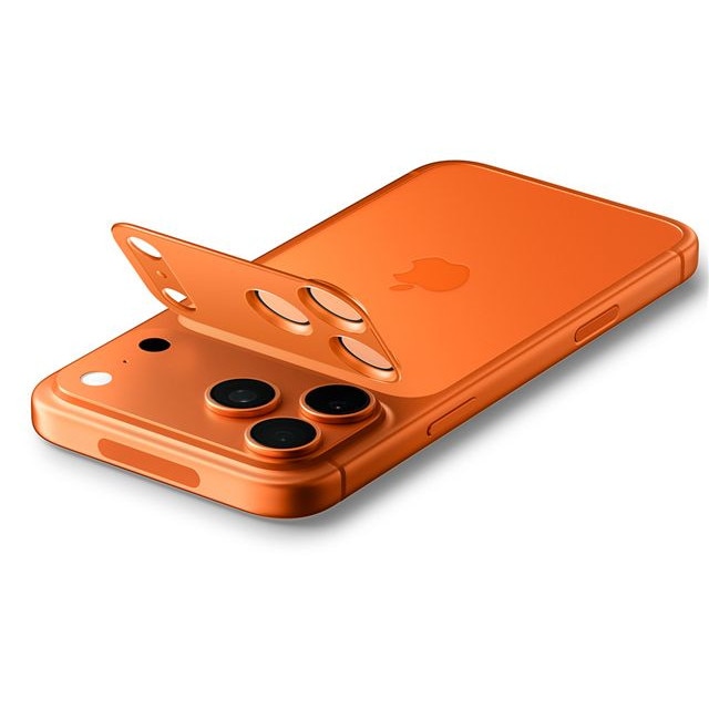 Folie sticla camera foto Spigen Glass tR EZ Fit Optik Pro XL compatibila cu iPhone 17 Pro Max, Portocaliu