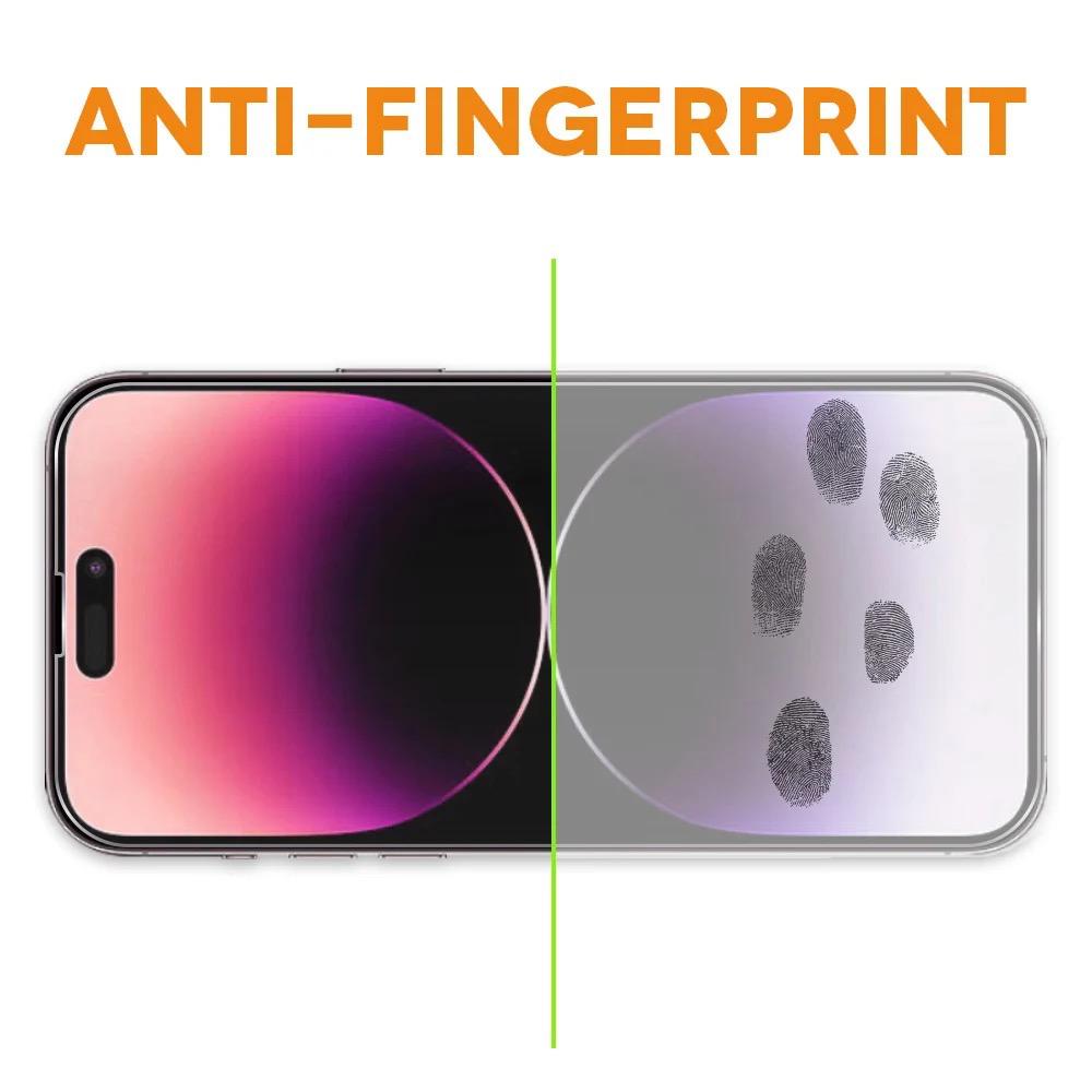 Folie Protectie Sticla securizata Mkpshield, compatibila iPhone 15 Pro Max, Full Glue, Ultra HD, Margini Negre