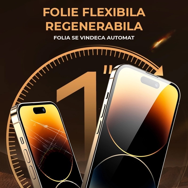 Folie Silicon Ecran pentru Realme GT 5G, Silicon Hydrogel Regenerabil, Flexible Hydro-Crystal, Protectie Completa, Full Glue, Instalare usoara, Set complet pentru Instalare