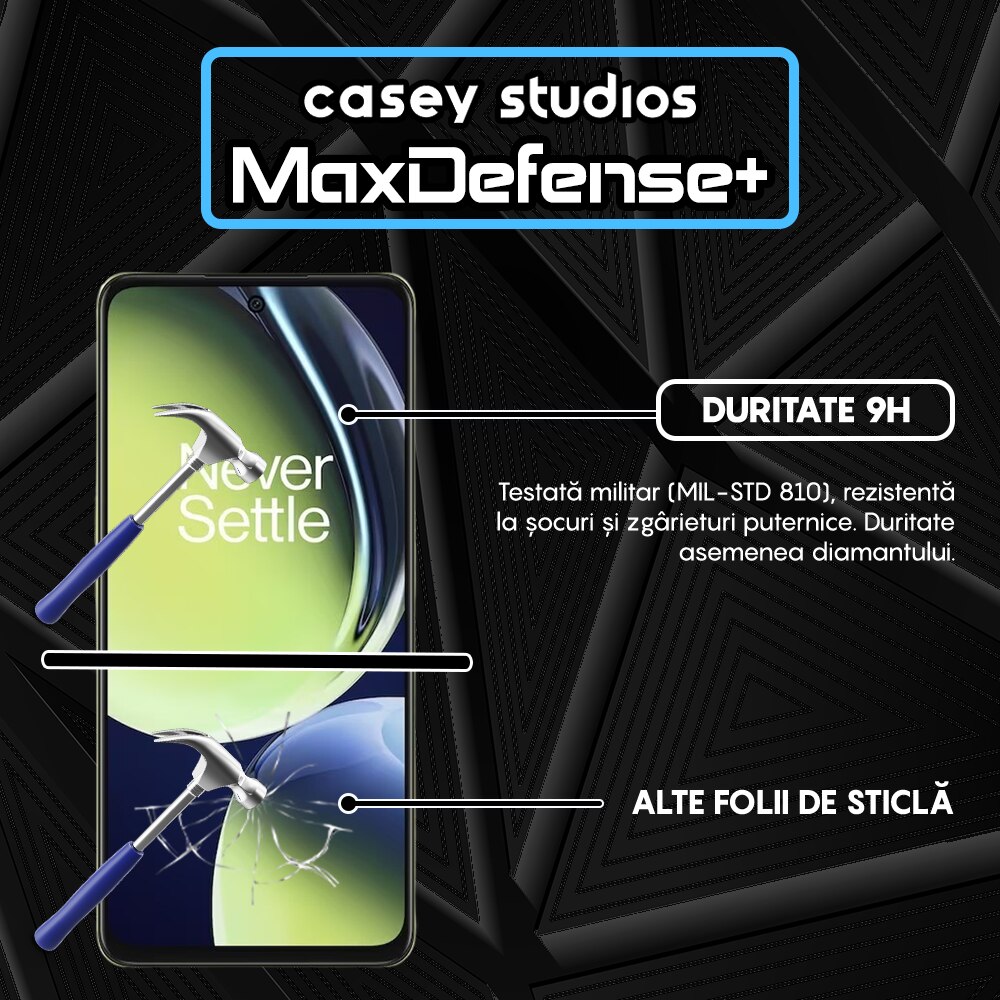 Folie Sticla CASEY STUDIOS™ compatibila cu OnePlus Nord CE3, Full Cover 3D, Full Glue, Duritate Militara, Ultra HD, Anti Zgarieturi, Anti Amprente, Anti Socuri, Margini Negre