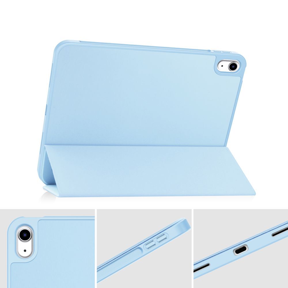 Husă inteligentă compatibilă cu tableta iPad 2025 de 11 inch (iPad 11) - albastru deschis, cu suport pentru stylus