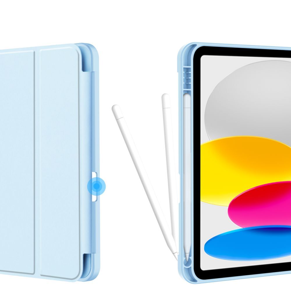 Husă inteligentă compatibilă cu tableta iPad 2025 de 11 inch (iPad 11) - albastru deschis, cu suport pentru stylus
