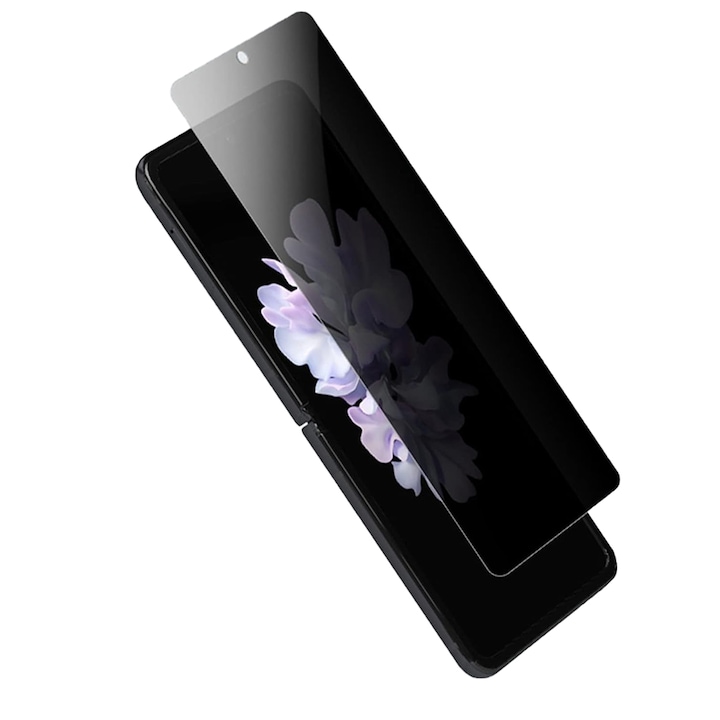 Folie Privacy din Hydrogel Compatibil cu Samsung Galaxy Z Flip 5, Privacy, Anti-spy, Full Screen, Full Cover, HD Clarity, Neagra