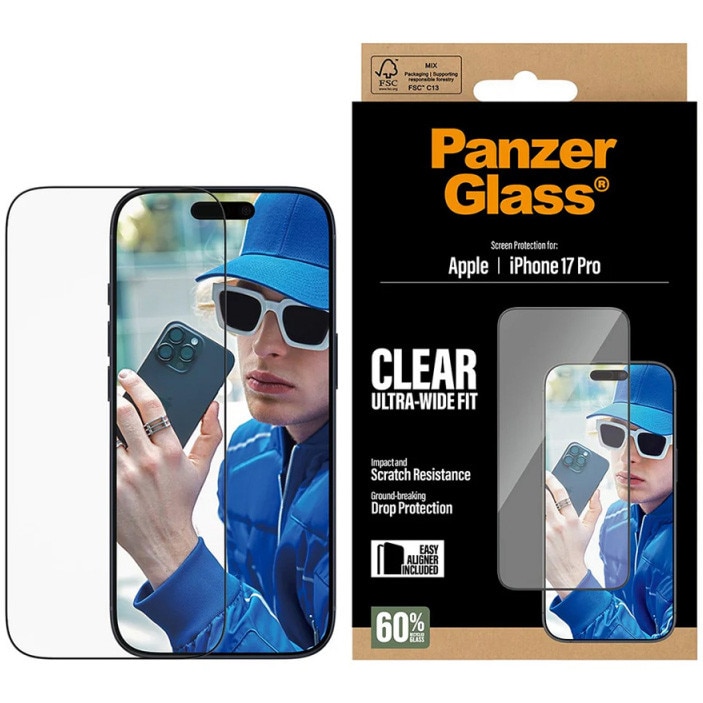 Folie Sticla PanzerGlass pentru iPhone 17 Pro PG99748 Negru