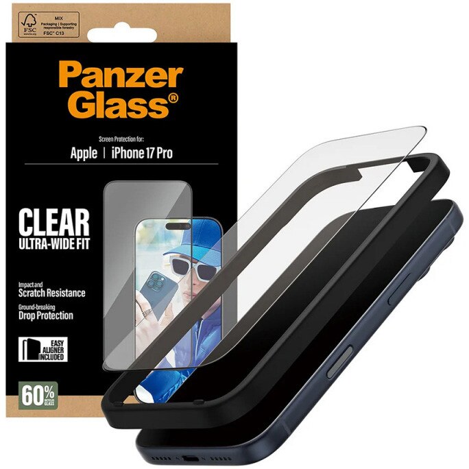 Folie Sticla PanzerGlass pentru iPhone 17 Pro PG99748 Negru